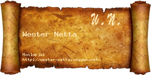 Wester Netta névjegykártya